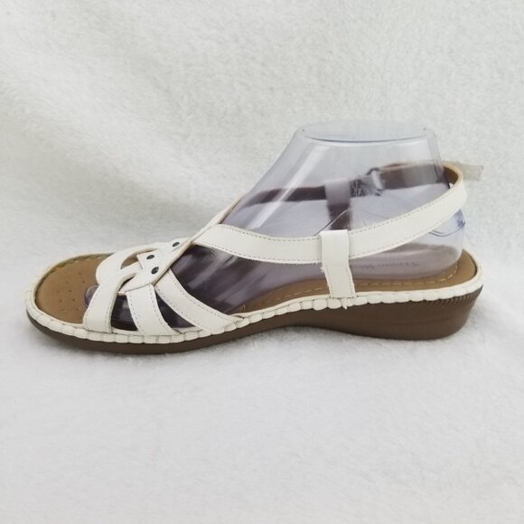 ✅Studio Works SW-PITCH White Strappy Slingback Sandals/Shoe Womens 9.5M STAINING - Picture 12 of 14